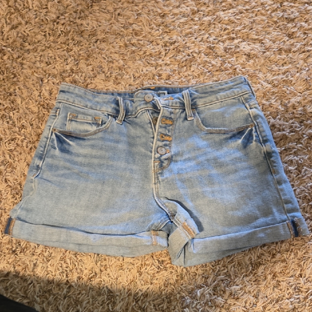 Old Navy Light Blue Button-Front Denim Shorts
